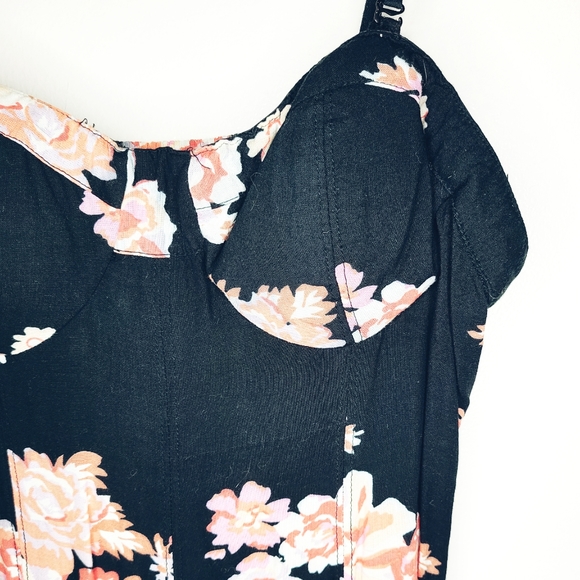 American Eagle Summer Black and Pink Flower Dress - Picture 3 of 4